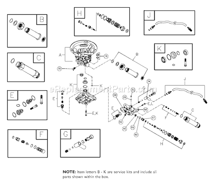 Page B Diagram and Parts List for 020211-0  Briggs and Stratton Pressure Washer